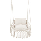 Macrame Swing Chair Hammock Chair with 2 Removable Cushions