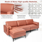 Modular 1/2/3/4-Seat L-Shaped Sectional Sofa Couch with Socket USB Port-3-Seat L