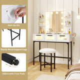 Bedroom Makeup Vanity Desk with Hollywood Mirror and Lights-White