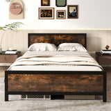Metal Bed Frame with Headboard and Footboard