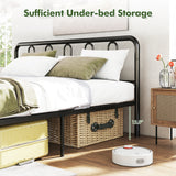 Full/Queen Size Metal Bed Frame with Headboard and Footboard