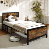 Metal Bed Frame with Headboard and Footboard
