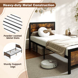 Metal Bed Frame with Headboard and Footboard