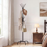 Metal Coat Rack Freestanding with 16 Hooks and 4 Legs for Entryway Office Bedroom-Black