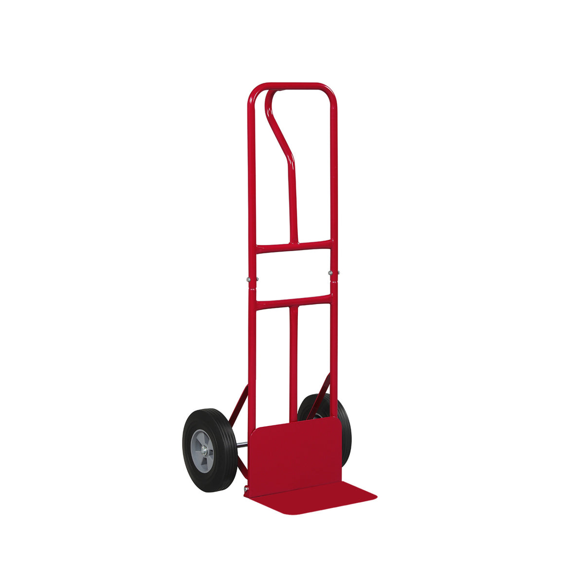 Metal Hand Truck Heavy-Duty 600 LBS Moving Dolly Cart with P-Handle and 10inch Rubber Wheels