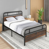 Twin/Full/Queen Size Bed Frame with Industrial Headboard
