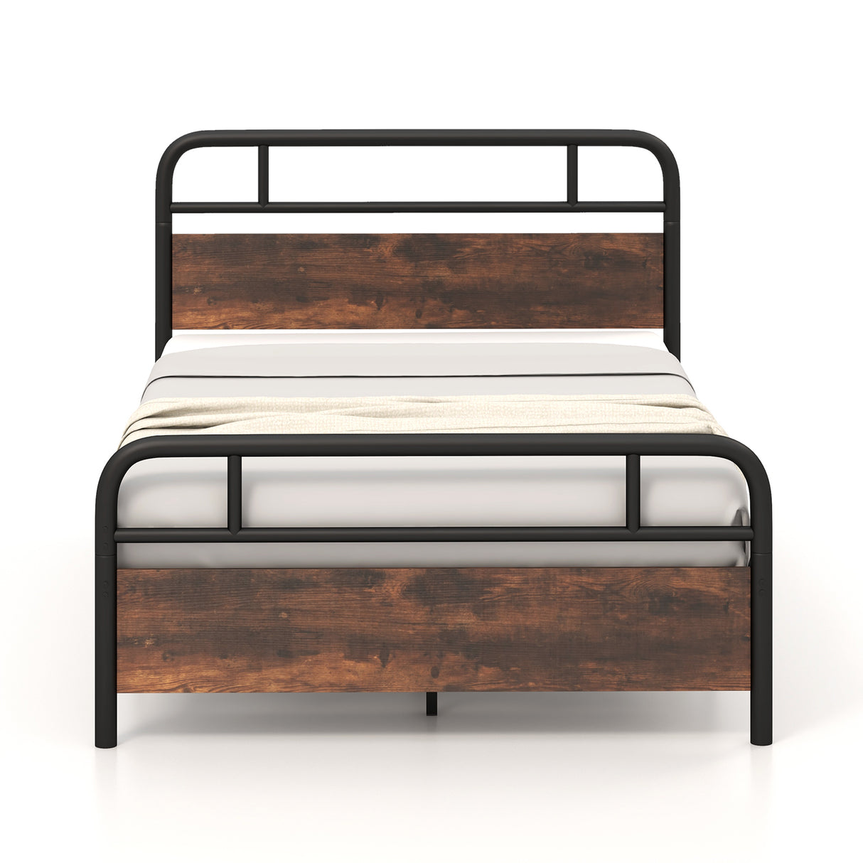 Twin/Full/Queen Size Bed Frame with Industrial Headboard