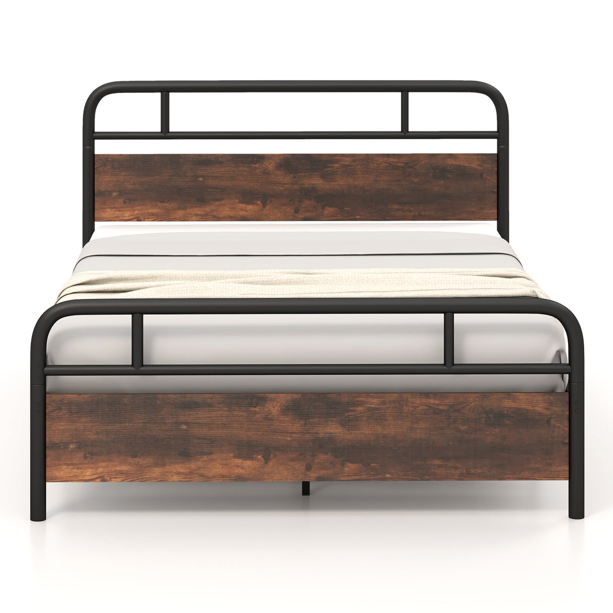 Twin/Full/Queen Size Bed Frame with Industrial Headboard