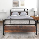 Twin/Full/Queen Size Bed Frame with Industrial Headboard