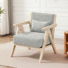 Mid-Century Modern Accent Chair Artificial Leather Sofa Chair with Rubber Wood Frame