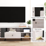Mid Century Modern TV Stand Entertainment Center for 80" TVs-Oak