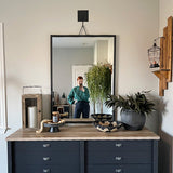 Architectural Black Iron Tripod Wall Mirror | Modern Statement Piece