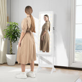 Mirror Jewelry Cabinet with 20 Warm Lights and 4 Tilt Angles