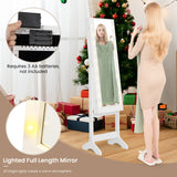 Mirror Jewelry Cabinet with 20 Warm Lights and 4 Tilt Angles