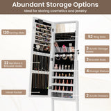 Mirror Jewelry Cabinet with 20 Warm Lights and 4 Tilt Angles