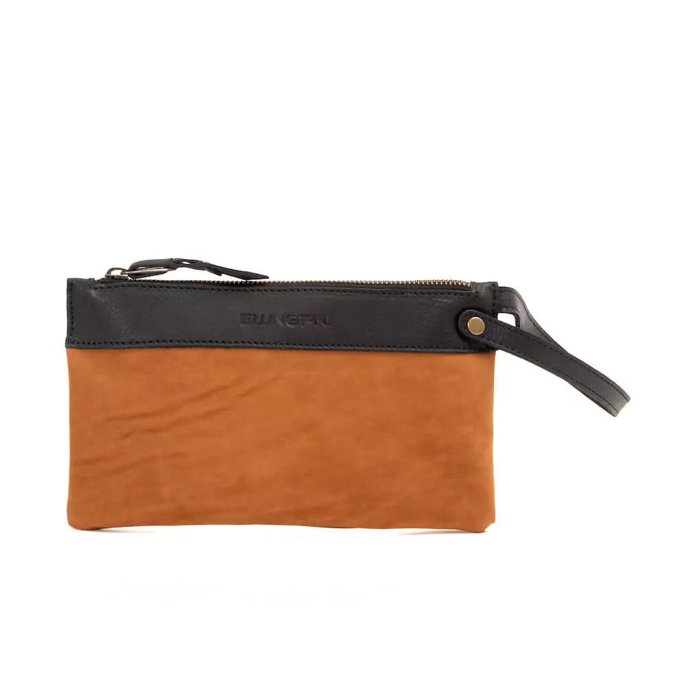 Ellington Leather Market Tote with Zippered Pouch