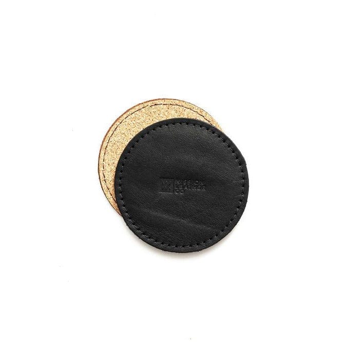 Leather Coaster Set - Round