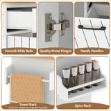 Mobile Kitchen Island Table with Trash Bag Storage for Dining Room