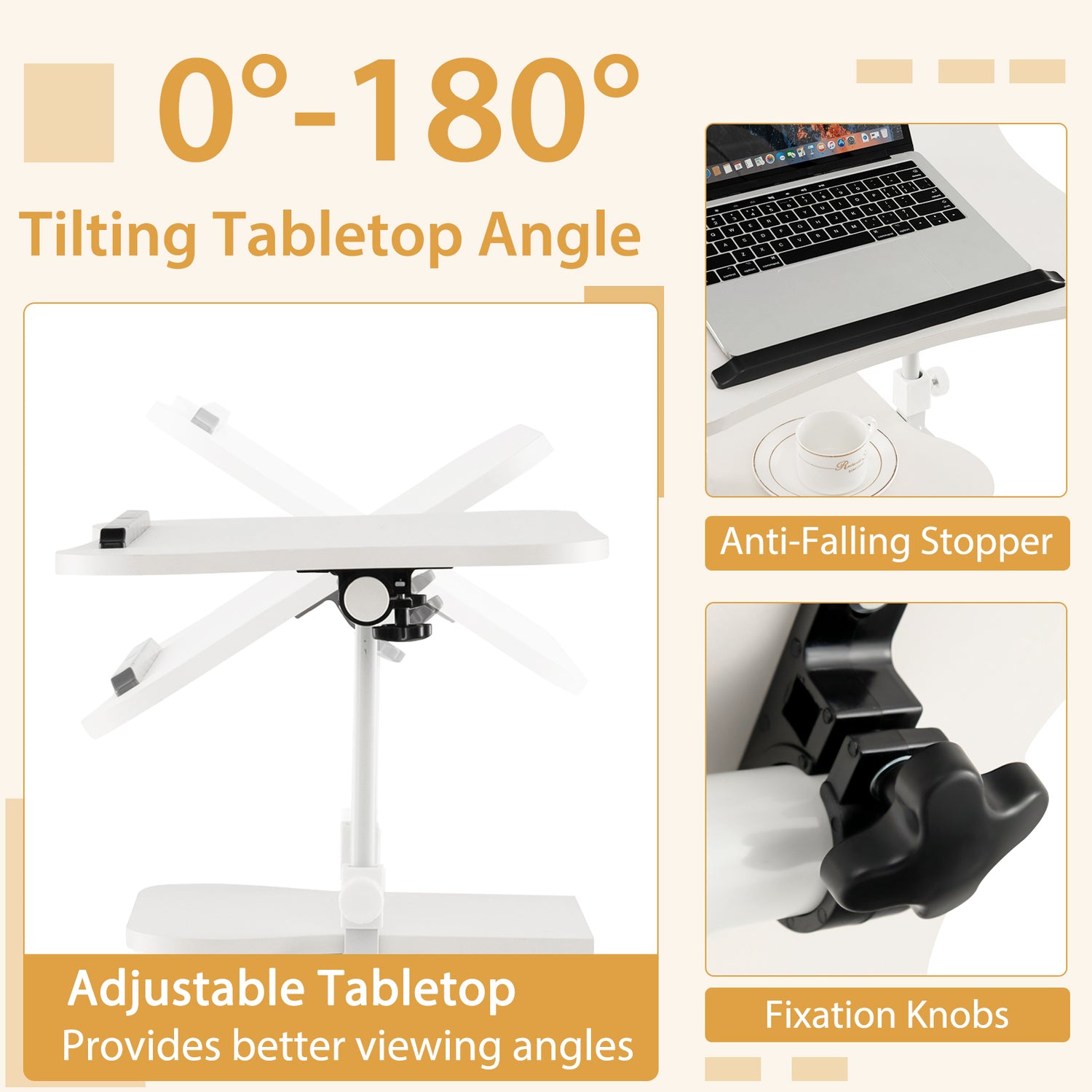 Sit-to-Stand Laptop Desk Cart Height Adjustable with Storage