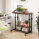 Mobile Stand up Desk Height Adjustable Standing Table with Tilting Tabletop