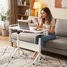 Mobile Standing Desk Height Adjustable Rolling Laptop Desk with Cup Holder Storage Basket