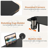 Mobile Standing Desk Height Adjustable Rolling Laptop Desk with Cup Holder Storage Basket