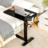 Mobile Standing Desk Height Adjustable Overbed Bedside Table with Cup Holder