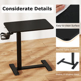 Mobile Standing Desk Height Adjustable Overbed Bedside Table with Cup Holder