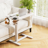 Mobile Standing Desk Height Adjustable Overbed Bedside Table with Cup Holder
