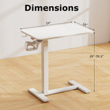 Mobile Standing Desk Height Adjustable Overbed Bedside Table with Cup Holder