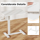 Mobile Standing Desk Height Adjustable Overbed Bedside Table with Cup Holder