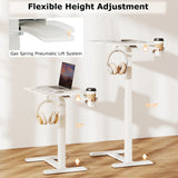 Mobile Standing Desk Height Adjustable Overbed Bedside Table with Cup Holder