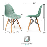 Modern 3-Piece Dining Set: Round Table with Set of 2 Hollow Plastic Chairs