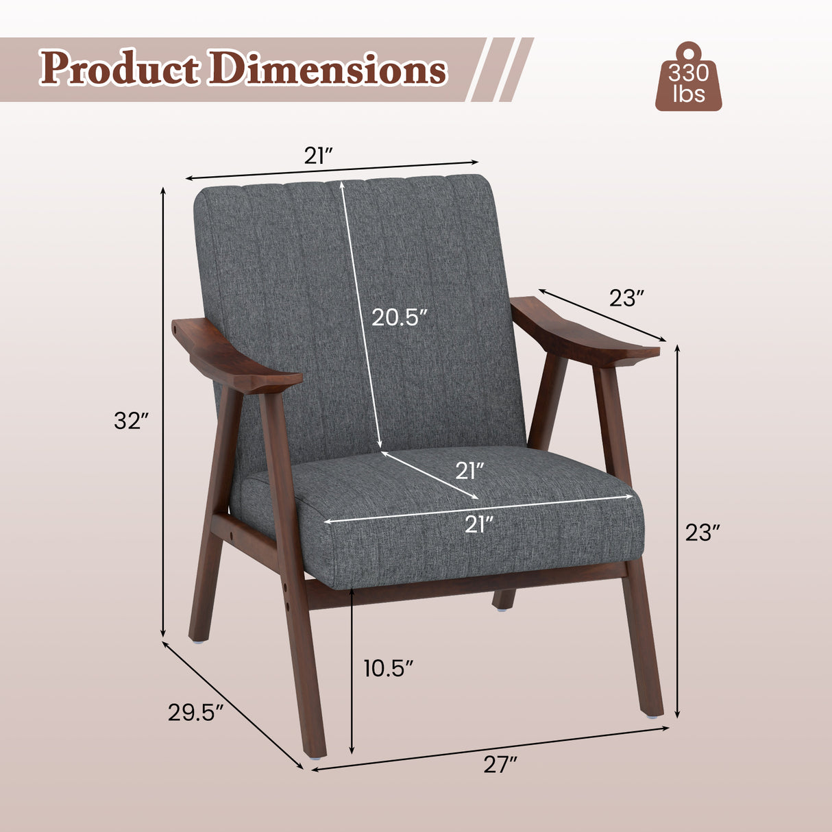 Modern Accent Chair Leisure Armchair with Felt Pads