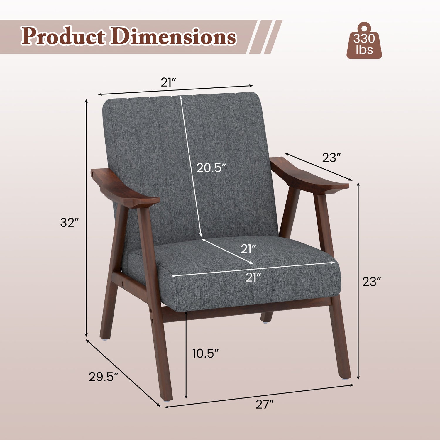 Modern Accent Chair Leisure Armchair with Felt Pads