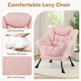 Modern Accent Chair with Folding Footrest and Head Pillow