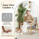 Modern Accent Chair with Rubber Wood Armrests and Legs for Living Room