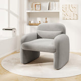 Modern Accent Chair with Waist Pillow and Armrests for Living Room Bedroom