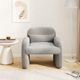 Modern Accent Chair with Waist Pillow and Armrests for Living Room Bedroom