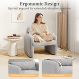 Modern Accent Chair with Waist Pillow and Armrests for Living Room Bedroom