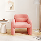 Modern Accent Chair with Waist Pillow and Armrests for Living Room Bedroom
