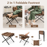 Modern Accent Sofa Chair with Folding Footrest and Side Pocket