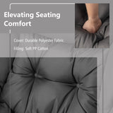 Modern Accent Sofa Chair with Folding Footrest and Side Pocket