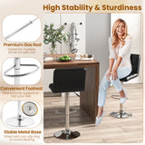 Modern Bat Stools Set of 2 with Back and Heavy-duty Metal Base and Footrest