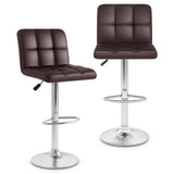 Modern Bat Stools Set of 2 with Back and Heavy-duty Metal Base and Footrest