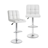 Modern Bat Stools Set of 2 with Back and Heavy-duty Metal Base and Footrest