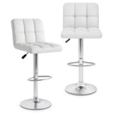 Modern Bat Stools Set of 2 with Back and Heavy-duty Metal Base and Footrest