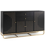 Modern Buffet Sideboard Cabinet w/ 2 Drawers & Adjustable Shelves for Dining Room