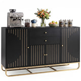 Modern Buffet Sideboard Cabinet w/ 2 Drawers & Adjustable Shelves for Dining Room