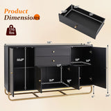 Modern Buffet Sideboard Cabinet w/ 2 Drawers & Adjustable Shelves for Dining Room
